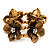 4 Large Diamante Flower Flex Bracelet In Antique Gold - up to 18cm Length - view 4