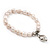 Pale Pink Freshwater Pearl Silver Metal 'Heart' Flex Bracelet (Up To 19cm Length) - view 6