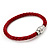 Red Leather Magnetic Bracelet -up to 20cm Length - view 5