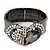 Diamante Heart Flex Bracelet In Gun Metal Finish - up to 18cm Length - view 4