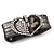 Diamante Heart Flex Bracelet In Gun Metal Finish - up to 18cm Length - view 6