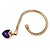 Gold Plated Magnetic Purple Enamel Heart Charm Bracelet - up to 18cm Length - view 5