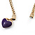 Gold Plated Magnetic Purple Enamel Heart Charm Bracelet - up to 18cm Length - view 7