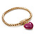 Gold Plated Magnetic Pink Enamel Heart Charm Bracelet - up to 18cm Length - view 6