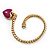 Gold Plated Magnetic Pink Enamel Heart Charm Bracelet - up to 18cm Length - view 5
