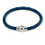 Navy Blue Leather Magnetic Bracelet -up to 20cm Length
