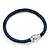 Navy Blue Leather Magnetic Bracelet -up to 20cm Length - view 2