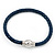 Navy Blue Leather Magnetic Bracelet -up to 20cm Length - view 7