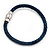 Navy Blue Leather Magnetic Bracelet -up to 20cm Length - view 5