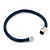 Navy Blue Leather Magnetic Bracelet -up to 20cm Length - view 3