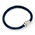 Navy Blue Leather Magnetic Bracelet -up to 20cm Length - view 6