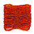 Wide Orange Glass Bead Flex Bracelet - up to 19cm wrist - view 2