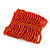 Wide Orange Glass Bead Flex Bracelet - up to 19cm wrist - view 5