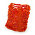 Wide Orange Glass Bead Flex Bracelet - up to 19cm wrist - view 3