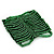 Wide Green Glass Bead Flex Bracelet - up to 19cm wrist - view 5