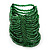 Wide Green Glass Bead Flex Bracelet - up to 19cm wrist - view 3