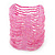 Wide Pink Glass Bead Flex Bracelet - up to 19cm wrist - view 3