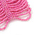 Wide Pink Glass Bead Flex Bracelet - up to 19cm wrist - view 4
