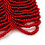 Wide Red Glass Bead Flex Bracelet - up to 19cm wrist - view 4