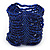 Wide Blue Glass Bead Flex Bracelet - up to 17cm wrist - For Small Wrist - view 3