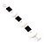 Black/Cream Enamel Geometric Bracelet With T-Bar Closure In Rhodium Plated Metal - up to 18cm wrist - view 7