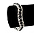 Black/Clear Swarovski Crystal Curved Bracelet In Rhodium Plated Metal - 17cm Length - view 2
