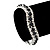 Black/Clear Swarovski Crystal Curved Bracelet In Rhodium Plated Metal - 17cm Length - view 6