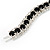 Black/Clear Swarovski Crystal Curved Bracelet In Rhodium Plated Metal - 17cm Length - view 4