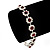 Burgundy Red/Clear Swarovski Crystal Floral Bracelet In Rhodium Plated Metal - 17cm Length - view 2