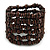 Dark Brown Multistrand Wood Bead Bracelet - up to 18cm wrist - view 2