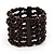 Dark Brown Multistrand Wood Bead Bracelet - up to 18cm wrist - view 7