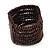 Wide Dark Brown Multistrand Wood Bead Bracelet - up to 20cm wrist - view 3