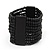 Wide Black Multistrand Wood Bead Bracelet - up to 20cm wrist - view 4