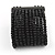 Wide Black Multistrand Wood Bead Bracelet - up to 20cm wrist - view 5