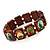 Brown Wooden Religious Images Catholic Jesus Icon Saints Stretch Bracelet - up to 20cm length - view 3