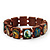 Brown Wooden Religious Images Catholic Jesus Icon Saints Stretch Bracelet - up to 20cm length - view 4