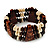 Fancy Multistrand Wooden Bead Bracelet - up to 19cm wrist