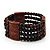 Fancy Brown Wooden Bead Bracelet - up to 19cm wrist