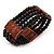 Fancy Brown Wooden Bead Bracelet - up to 19cm wrist - view 4