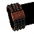 Fancy Brown Wooden Bead Bracelet - up to 19cm wrist - view 2