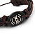 Unisex Dark Brown Leather 'Eye' Bracelet - Adjustable - view 3