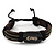 Unisex Brown Leather 'Arrow' Bracelet  - Adjustable - view 3