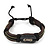 Unisex Brown Leather 'Arrow' Bracelet  - Adjustable