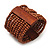 Wide Light Brown Multistrand Wood Bead Bracelet - up to 20cm wrist - view 3