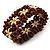 Brown Floral Wood Bead Bracelet - up to 19cm wrist - view 5