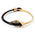 Gold Plated Swarovski Crystal 'Calla Lily' With Leather Cord Bracelet - up to 20cm length