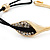 Gold Plated Swarovski Crystal 'Calla Lily' With Leather Cord Bracelet - up to 20cm length - view 2