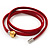 Unisex Red Leather Wristband With Gold Magnetic Clasp - view 2