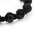 Unisex Black Glass Beaded Bracelet - 10mm - Adjustable - view 3