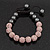 Pink Crystal Balls & Smooth Round Hematite Beaded Bracelet - 10mm - Adjustable - view 3